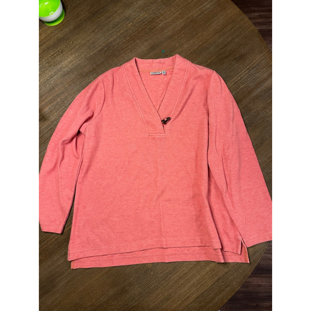 Croft & Barrow Long Sleeve Tee 1X Coral